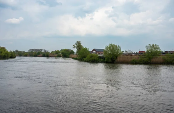 River Dender Streaming Scheldt Folyóban Dendermonde Kelet Flandria Belgium Jogdíjmentes Stock Fotók