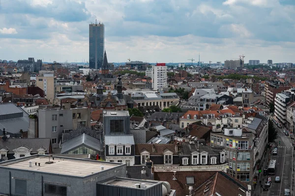 Bryssel Centrum Belgien Juli 2023 Hög Vinkel Panoramautsikt Över Södra — Stockfoto
