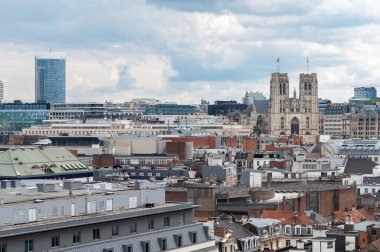 Brüksel şehir merkezi, Belçika, 20 Temmuz 2023 - Güneydoğu ve şehir merkezi yüksek açılı görüş