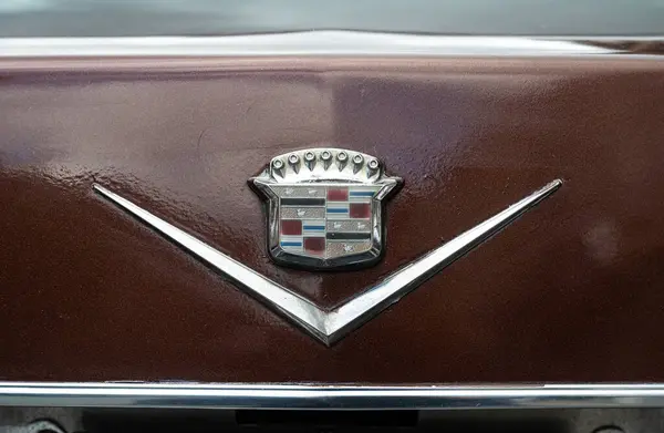 Koekelberg Região Capital Bruxelas Bélgica Setembro 2023 Detalhe Logotipo Cadillac — Fotografia de Stock