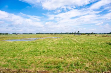 Green agriculture fields and meadows at the German countryside around Osterwald, Lower Saxony, Germany clipart