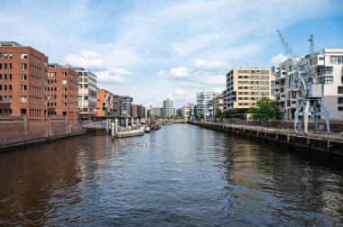 Hamburg, Germany, July 18, 2024 - Luxury apartments and business offices at the Hafencity and Kaiserkai or Emperor Docks clipart