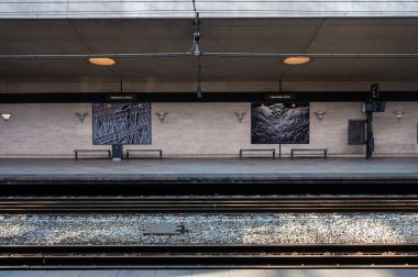 Kopenhag, Danimarka, 24 Temmuz 2024 - Havaalanındaki tren istasyonu