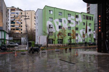 Apartment blocks at the National Experimental Theater in Tirana, Albania, DEC 8, 2024