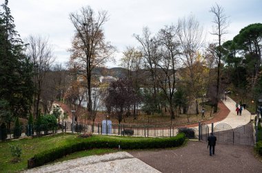 High angle view over the open air theater in the park of Tirana, Albania, DEC 8, 2024 clipart