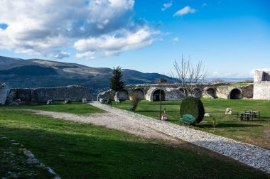 Historical architecture at the castle of Berat, Albania, DEC 11, 2024 clipart