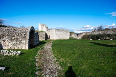 Historical fortification at the castle of Berat, Albania, DEC 11, 2024 clipart