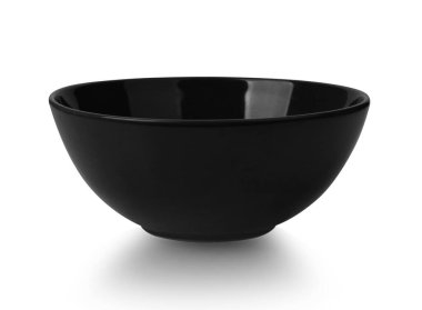 Beyaz arka plan üzerinde izole boş siyah kase .