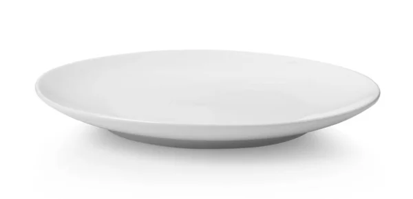Ceramic White Plate Isolated White Background — Stock Photo, Image