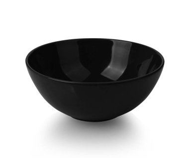 Round Black bowl isolate on white background .