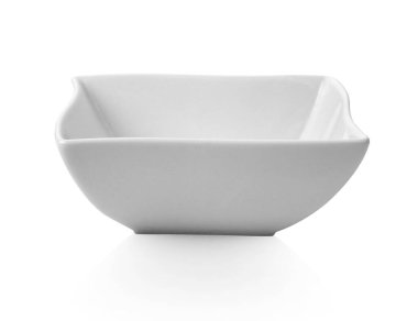 The Mini Square ceramic plate isolated with white.