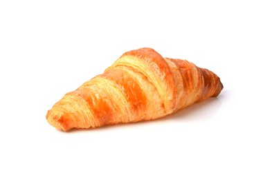 The butter croissant isolated on the white background.