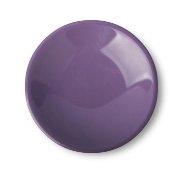 Beyaz zemin üzerinde boş menekşe seramik plaka izole. Üst görünüm