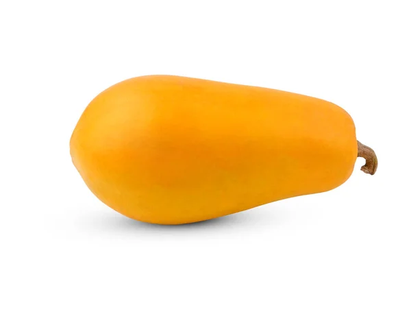 Hela Mogen Papaya Frukt Med Frön Isolerade Vit Bakgrund — Stockfoto