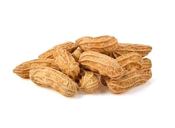 Gekochte Erdnüsse Isoliert Weißen Hintergrund — Stockfoto