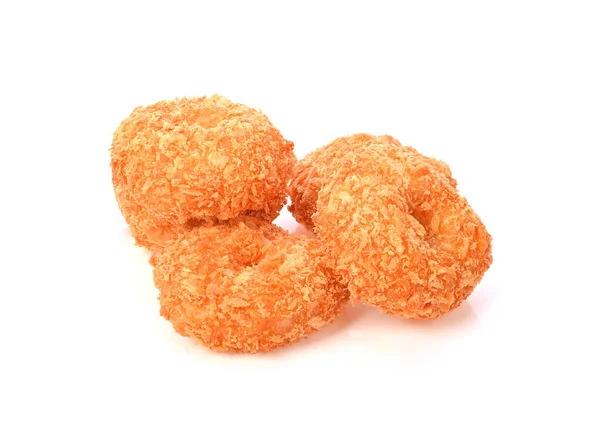 Deep Fried Shrimp Cakes Isolated White Background — 스톡 사진