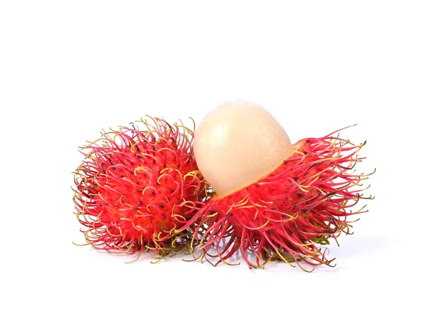 Olgun Rambutan beyaz arkaplanda izole.
