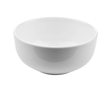 The Empty ceramic white bowl isolated on white background