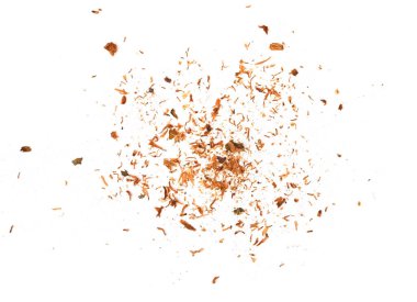 Bitki çayı için kurutulmuş kasımpatı tomurcukları, beyaz arka planda izole edilmiş kuru kasımpatı çiçeği sarısı.