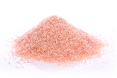 Himalaya tuzu, beyaz arka planda izole.