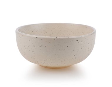 Grey Ceramic with White Speckled bowl isolated on white background