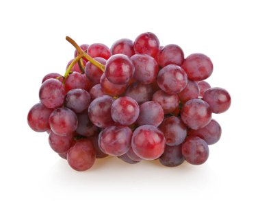 Kırmızı üzüm dalı, kırmızı meyve beyaz arkaplan.