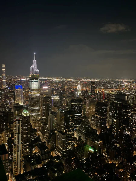 New York City Notte Dall Alto — Foto Stock