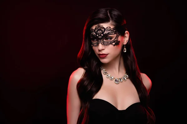 Wspaniały Gwiazda Lady Halloween Strona Kostium Postać Nosić Twarz Maska — Zdjęcie stockowe