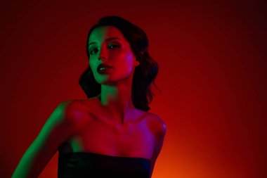 Mükemmel seksi bayan rüya kızın fotoğrafı. Özel gece kulübü diskoteğinde flörtöz milyoner gibi hisset..