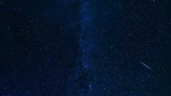 Blue Starry Night Sky Milky Way Galaxies Astrophotography Many Stars — Stock Photo, Image