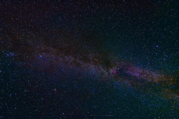 Sternenhimmel Mit Einer Hellen Milchstraße Und Galaxien Astrofotografie Mit Vielen — Stockfoto
