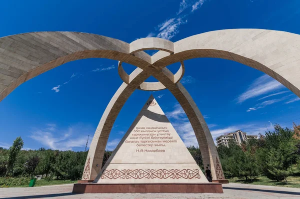 Shymkent Kazakhstan Julho 2023 Monumento 550 Anos Canato Cazaque Shymkent — Fotografia de Stock