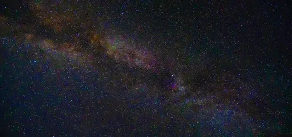 Céu Estrelado Noite Com Maneira Leitosa Estrelas Cadentes Meteoritos Cometas — Fotografia de Stock
