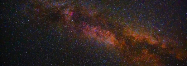 Céu Estrelado Noite Com Estrelas Galáxias Uma Forma Leitosa Multicolorida — Fotografia de Stock