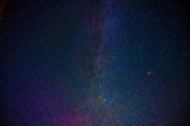 Gece yıldızlı gökyüzü ile arka plan Samanyolu ve parlak yıldızlar
