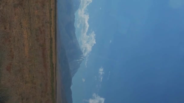 Krajina Pohořím Tien Shan Stepích Kazachstánu Letního Dne Svislý Zpomalený — Stock video