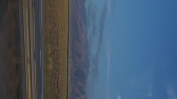 Krajina Tien Shan Hory Stepích Kazachstánu Večer Při Západu Slunce — Stock video