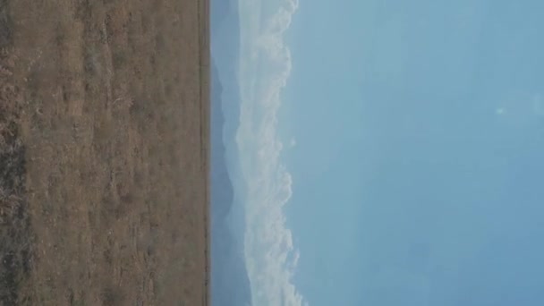 Paysage Avec Les Montagnes Tien Shan Dans Les Steppes Kazakhstan — Video