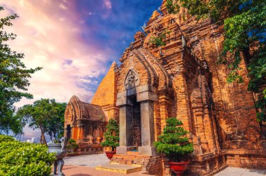 Po Nagar Cham Towers in Nha Trang in Vietnam in Asia. Ruins of an old hinduism temple clipart