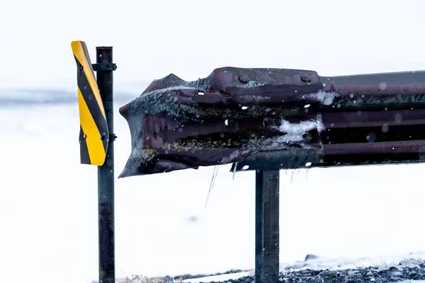 Cold Concept Guardrail Iceland — Stock Photo, Image