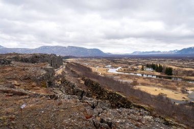 İlkbaharda Thingvellir Ulusal Parkı Genel Görünümü