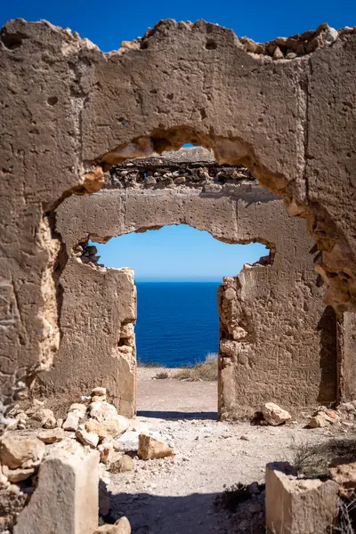 stock image Artistic Ruins of Old Mineral Loader in Agua Amarga, Almeria