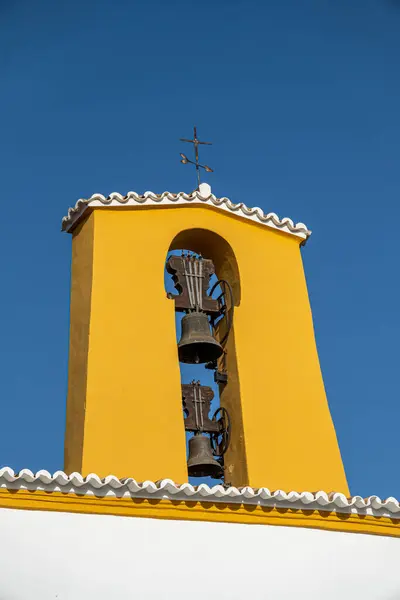 stock image Vertical View of Santa Gertrudis Church de Fruitera, Ibiza