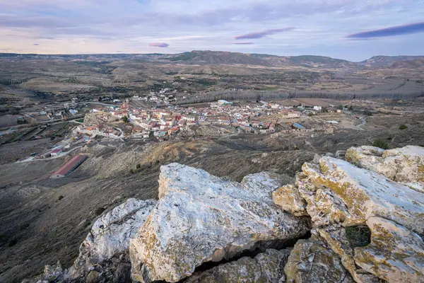 stock image Winter Scene of Oliete Village in Teruel Spain