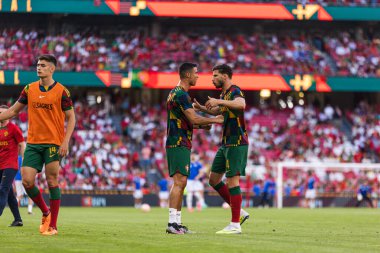 Cristiano Ronaldo, Portekiz ve Bosna-Hersek milli takımları arasında Estadio Da Luz, Lizbon, Portekiz 'de oynanan UEFA Euro 2024 ön eleme maçından önce ısınıyor. (Maciej Rogowski)