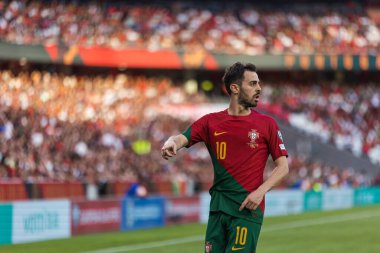 Portekiz ve Bosna-Hersek milli takımları arasında Estadio Da Luz, Lizbon, Portekiz 'de oynanan UEFA Euro 2024 ön eleme maçında Bernardo Silva. (Maciej Rogowski)