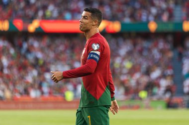 UEFA Euro 2024 ön eleme maçı sırasında Portekiz ve Bosna-Hersek milli takımları arasında Estadio Da Luz, Lizbon, Portekiz 'de oynanan Cristiano Ronaldo. (Maciej Rogowski)