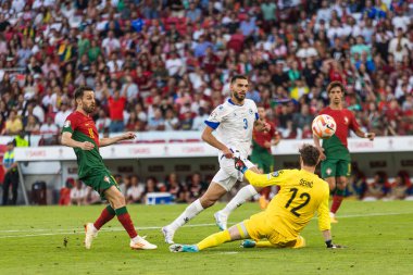 Portekiz ve Bosna-Hersek milli takımları arasında Estadio Da Luz, Lizbon, Portekiz 'de oynanan UEFA Euro 2024 ön eleme maçında Bernardo Silva. (Maciej Rogowski)