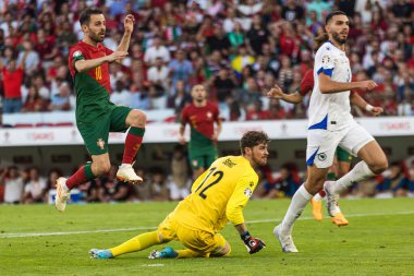 Portekiz ve Bosna-Hersek milli takımları arasında Estadio Da Luz, Lizbon, Portekiz 'de oynanan UEFA Euro 2024 ön eleme maçında Bernardo Silva. (Maciej Rogowski)