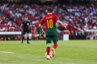 Portekiz ve Bosna-Hersek milli takımları arasında Estadio Da Luz, Lizbon, Portekiz 'de oynanan UEFA Euro 2024 ön eleme maçında Bernardo Silva. (Maciej Rogowski)